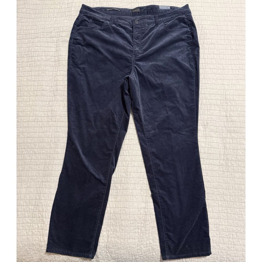 Talbots Navy Velveteen Straight Leg Pants Size 18W